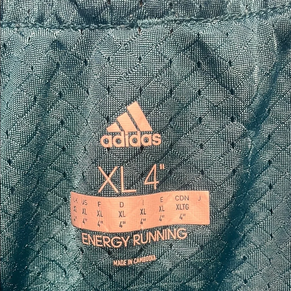 3/$25 Adidas Teal Energy Running Shorts - Picture 2 of 3